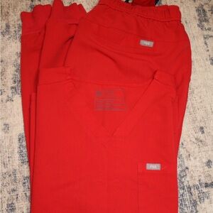 Figs Men's Red Scrub Set